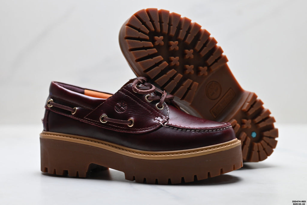 Timberland Burgundy Women's Platform Boat Shoe