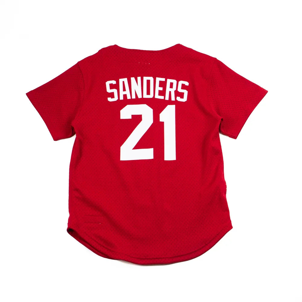 M&N MLB Cincinnati Reds 1997 Deion Sanders Batting Practice Jersey