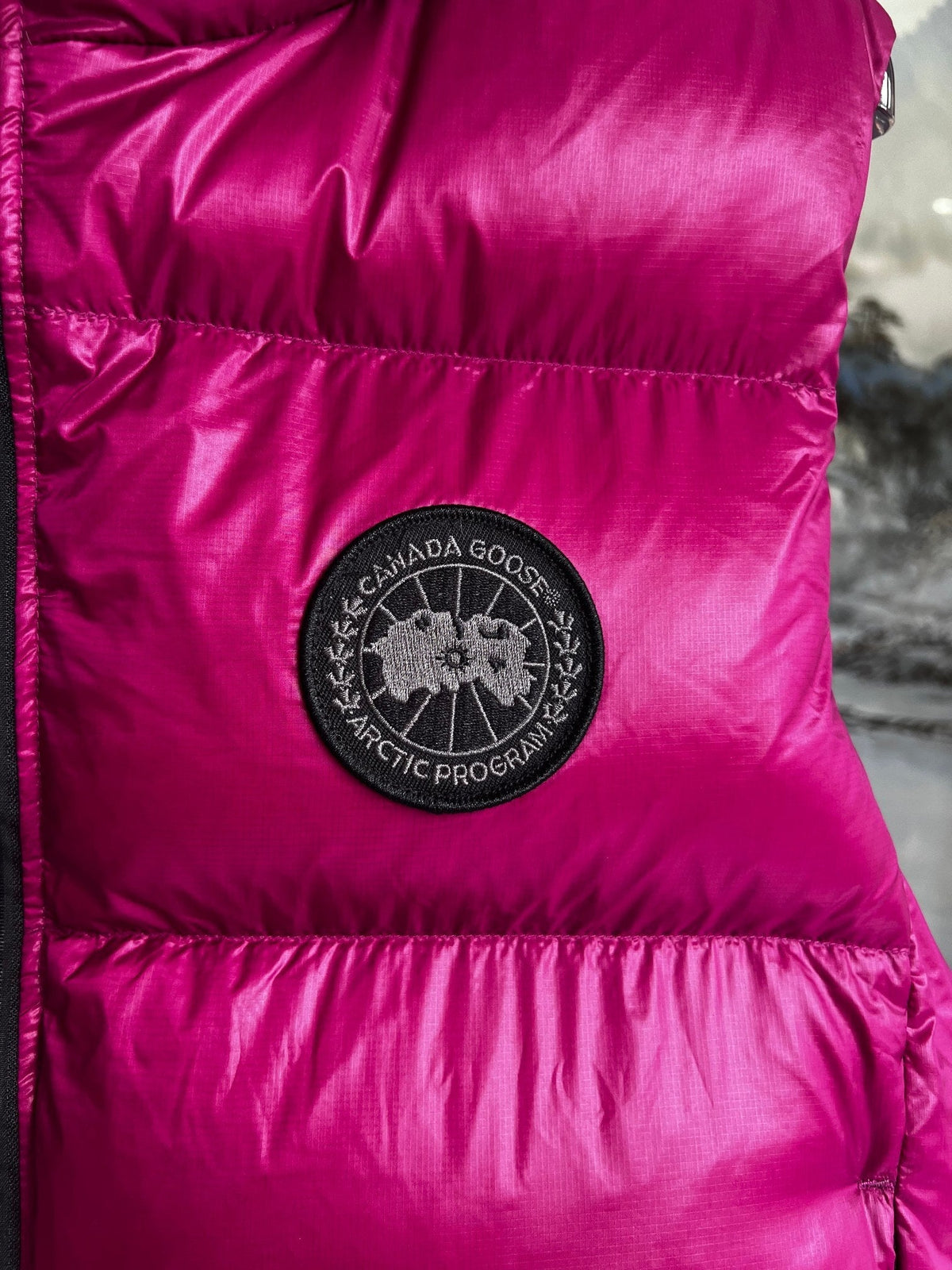 Canada Goose Puffer Vest in Fuchsia Pink with Glossy Finish