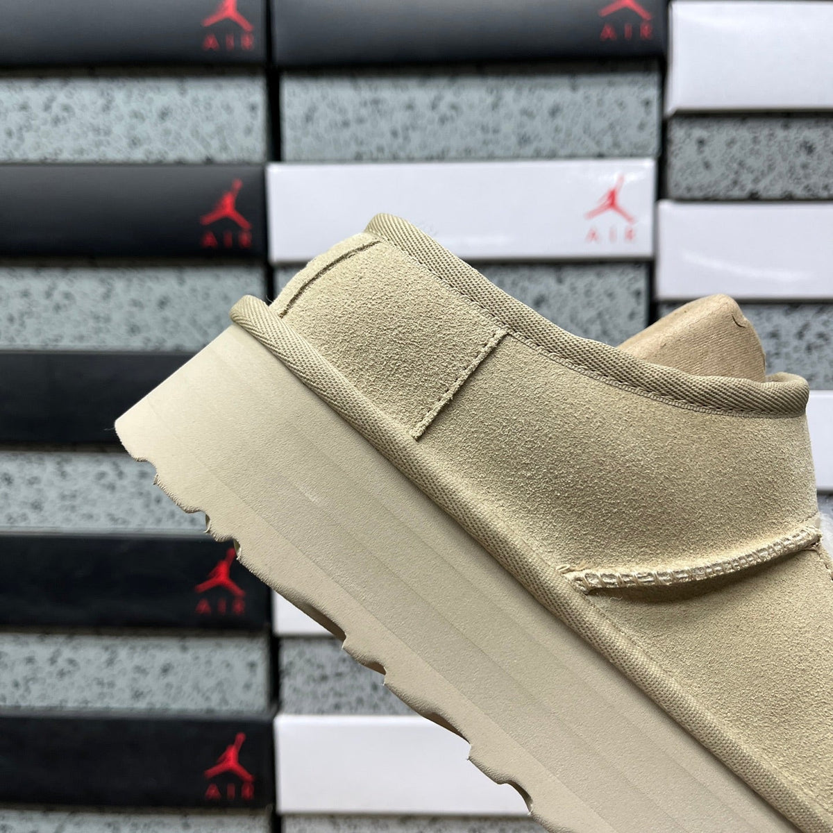 UGG Tazz Lace Platform Slipper – Suede Mule with Deep UGGplush Shearling Lining, Tonal Stitching & Sugar Sole² Platform in Sand