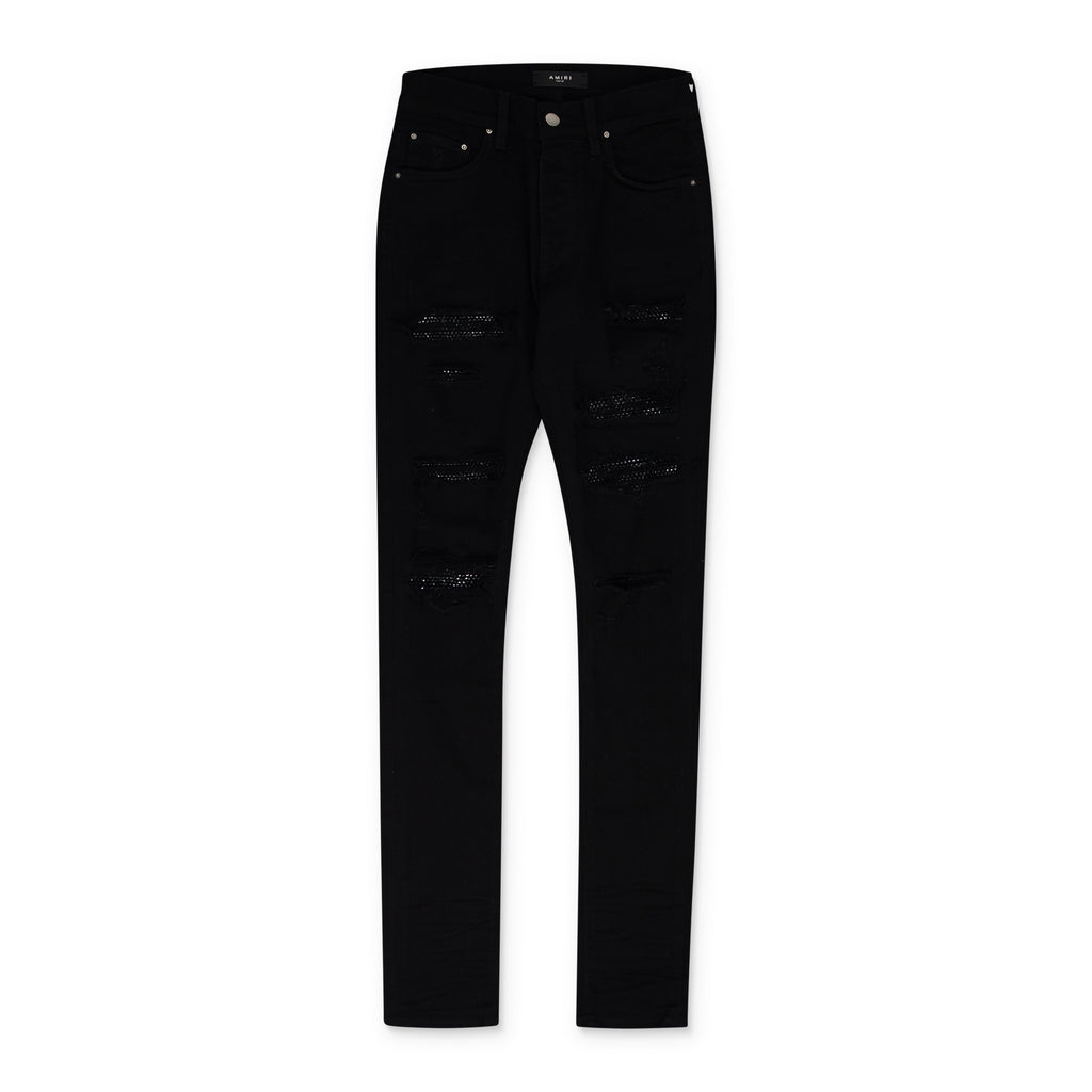 Overdyed Black Crystal Thrasher Skinny Jeans