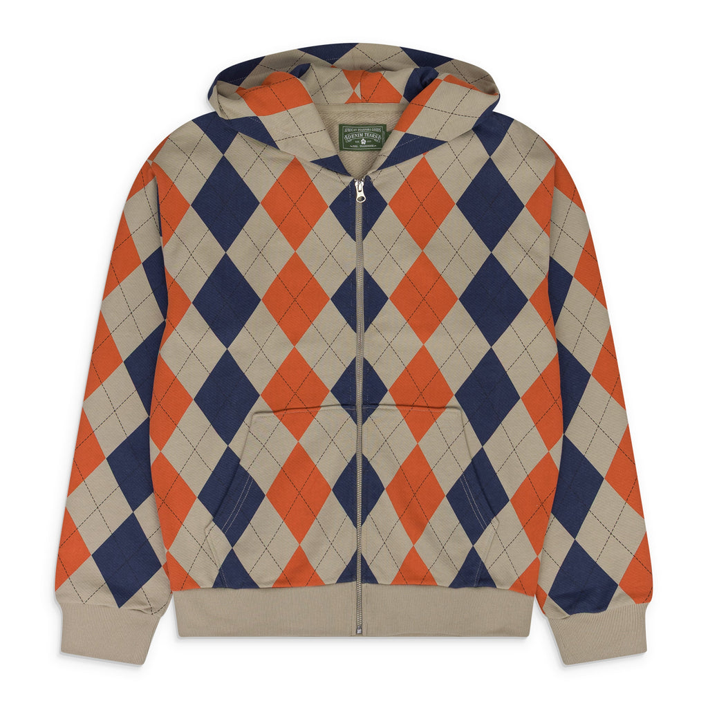 Beige Intarsia Zip Hoodie