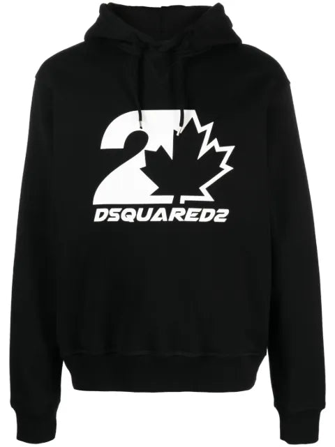 DSQUARED2 logo-print cotton drawstring hoodie
