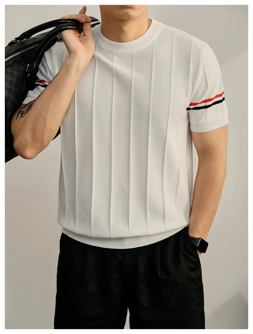 Four-Bar Polo T-Shirt - Men's Classic Button Collar Tee | Thom Browne