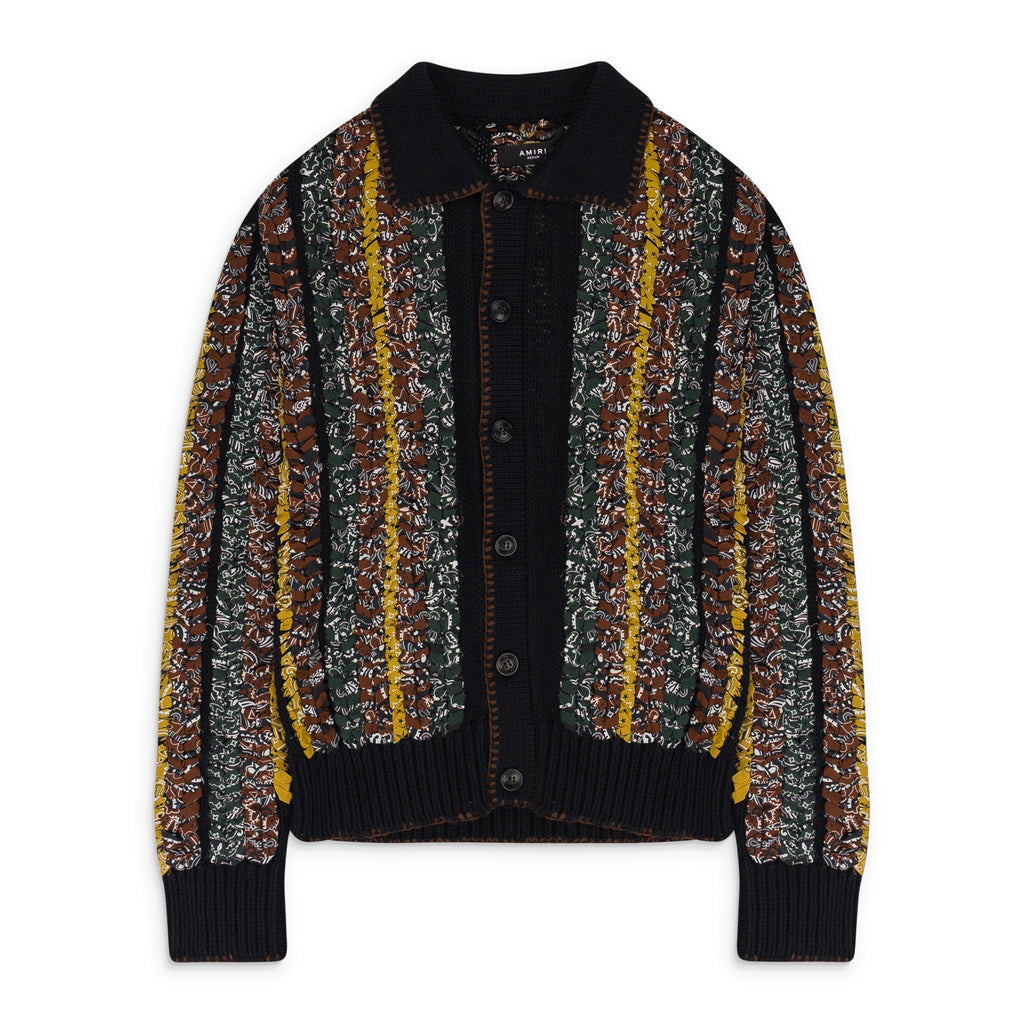 BLACK BRAIDED BANDANA BUTTON-UP SHIRTS