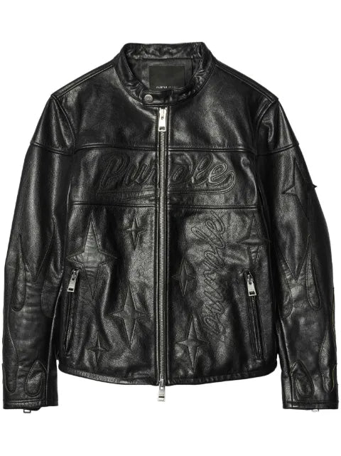 Purple Brand logo-embroidered jacket