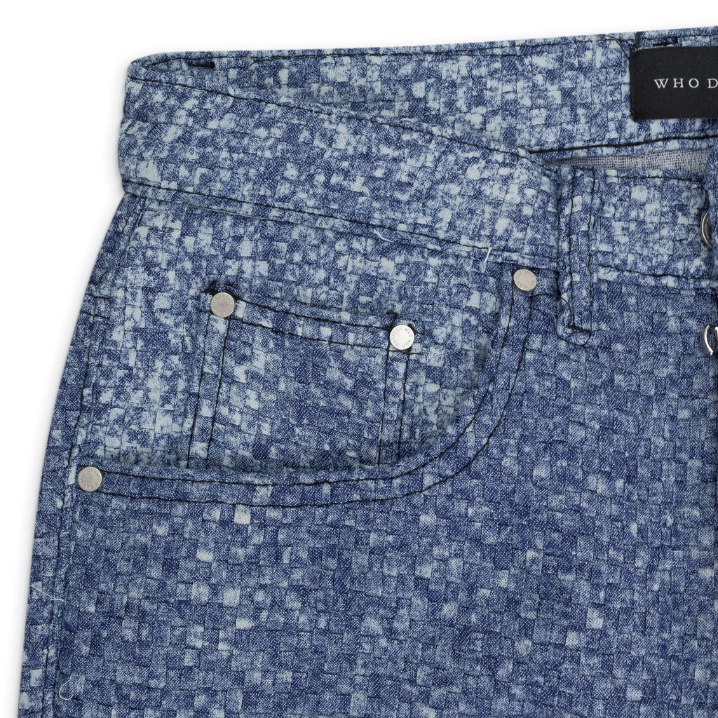 INDIGO WOVEN TRUCKER TROUSERS