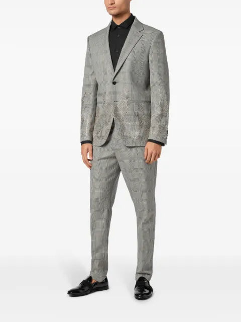 Philipp Plein rhinestone-flame embellished blazer