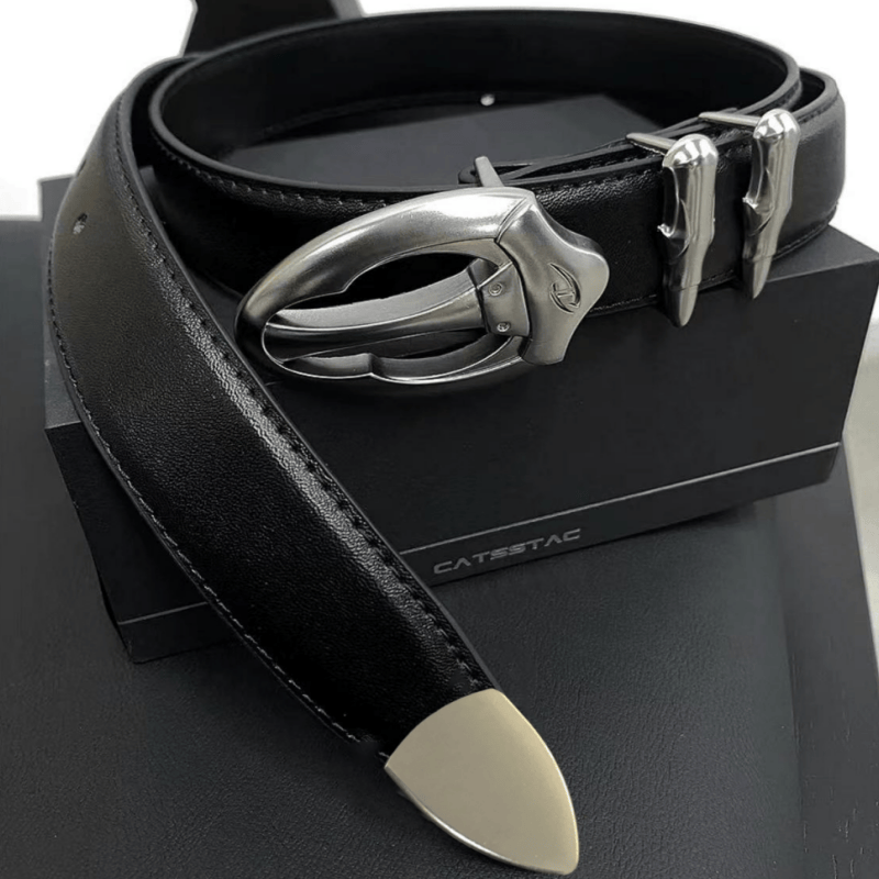 CATSSTAC Dragon Limited Leather Belt Irregular Metal Buckle Waist Belt
