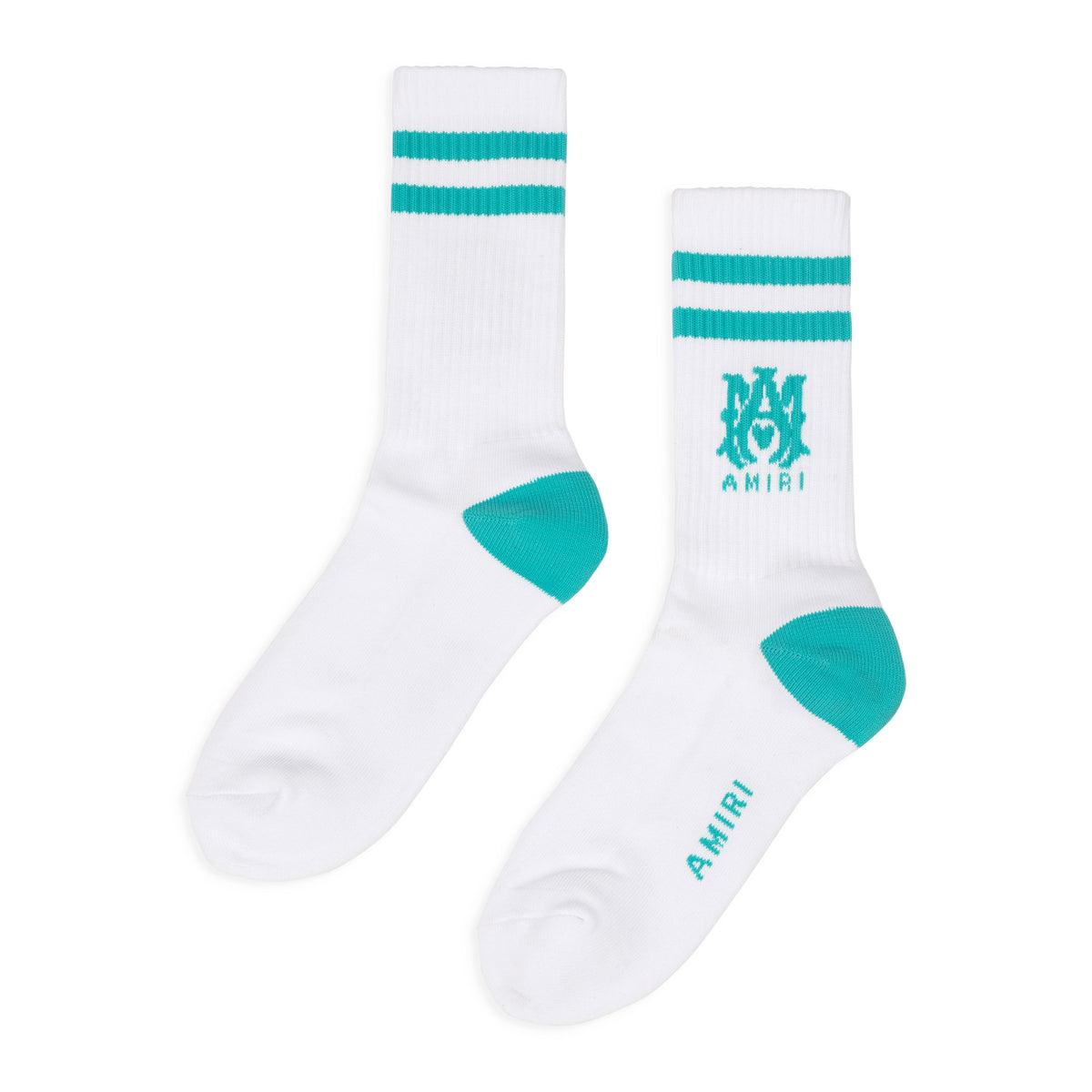 White/Aqua MA Logo Tube Socks