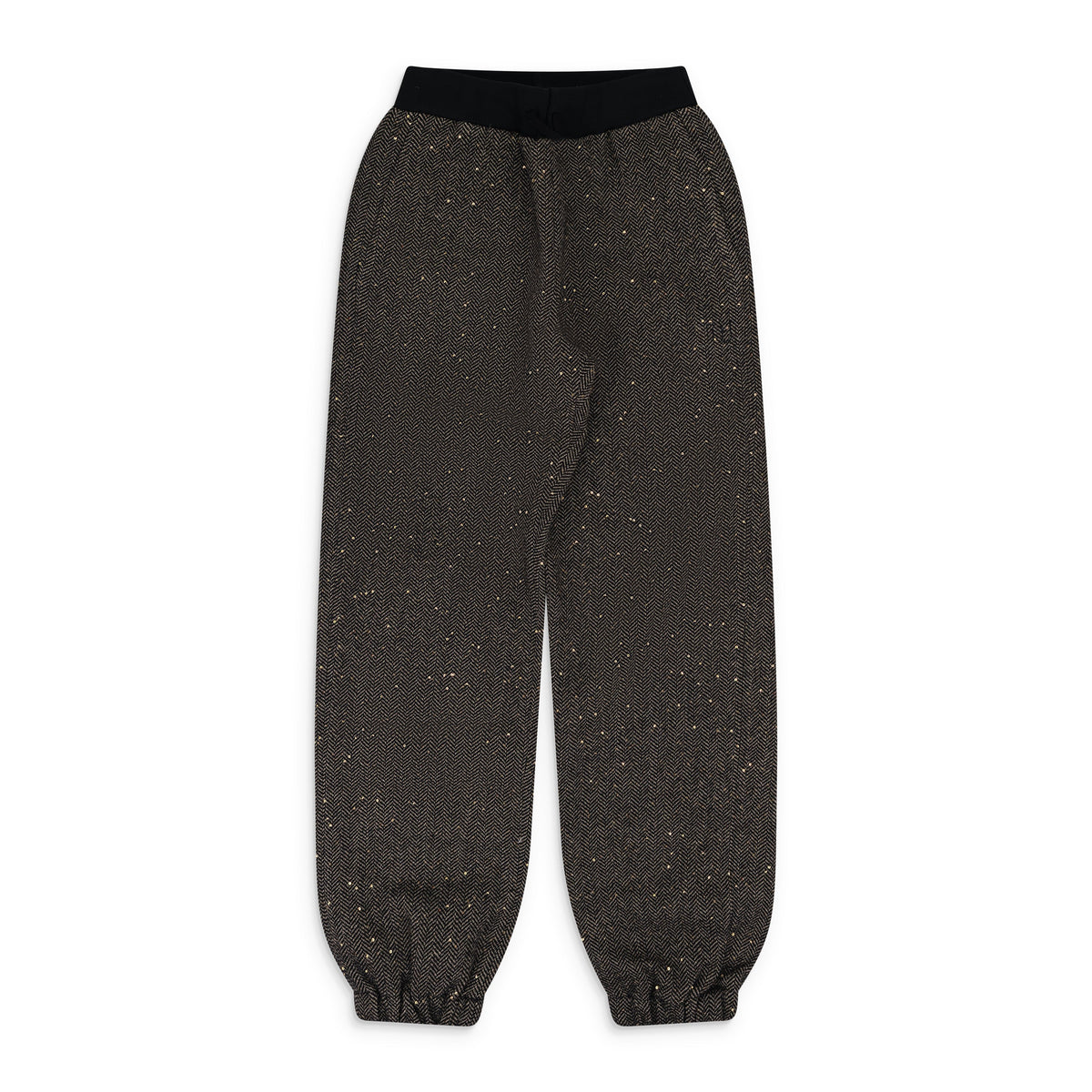 Black Sand Herringbong Sequins Sweatpants