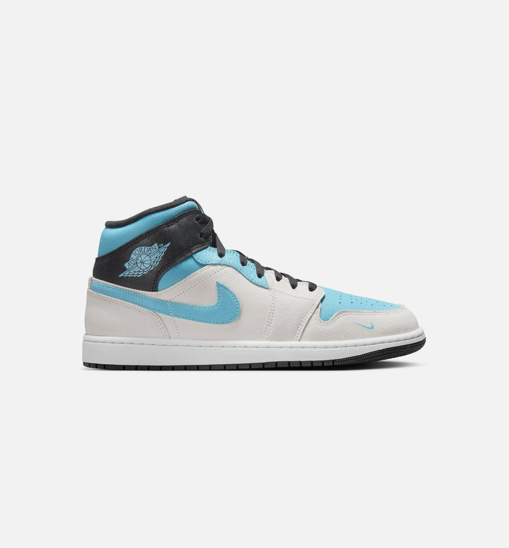 Air Jordan 1 Mid SE Men's Lifestyle Shoes - Summit White/Blue Chill/Black