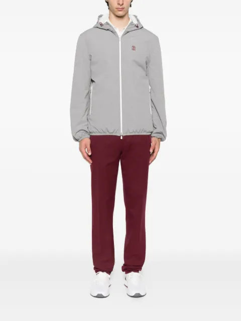 Brunello Cucinelli hooded zip-front jacket