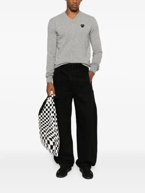 Comme Des Garçons Play heart-embellished v-neck sweater