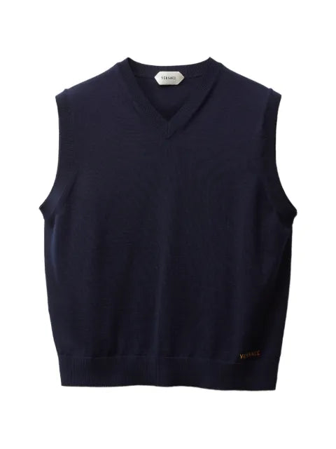 Versace embroidered wool knit vest