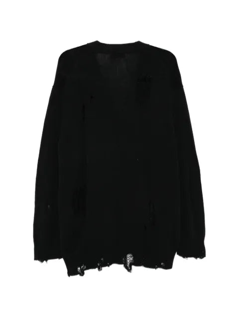 Yohji Yamamoto distressed button-up cardigan