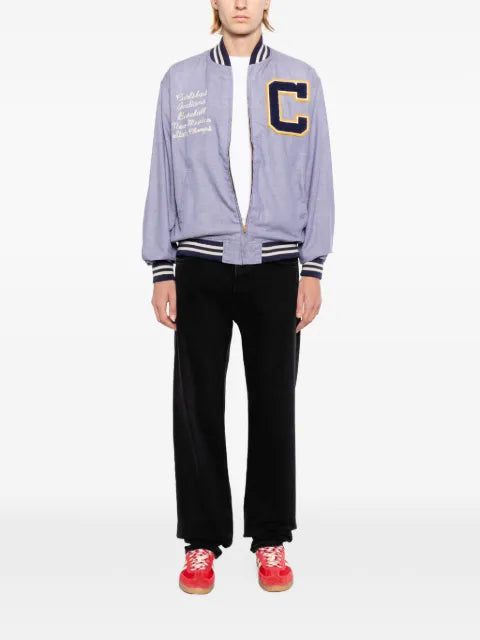 Whitesville letter-patch bomber jacket