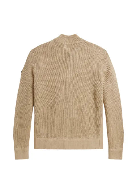 Polo Ralph Lauren quilted-panel ribbed zipped cardigan