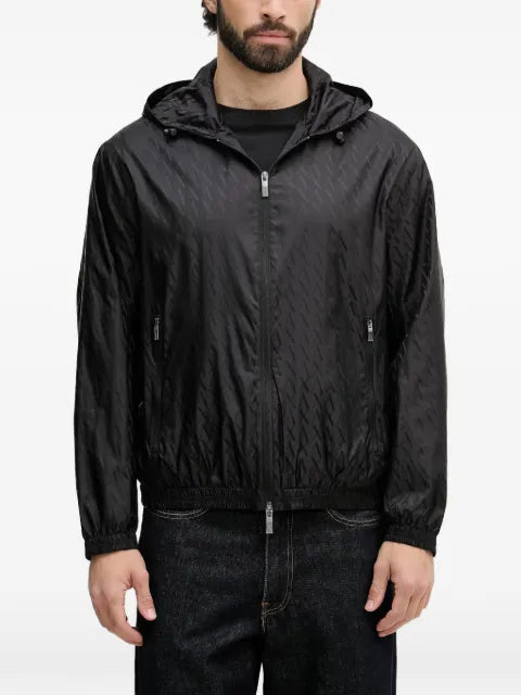 Armani Exchange logo-monogram hooded lightweight jacket