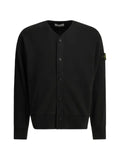 Stone Island logo-patch button-up sweater