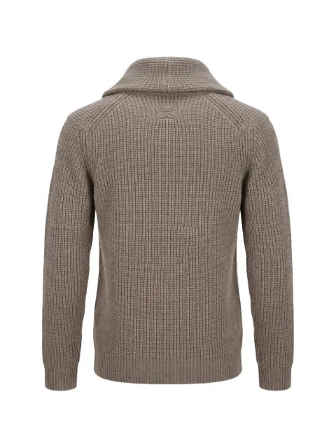 Drumohr ribbed-knit shawl-collar sweater