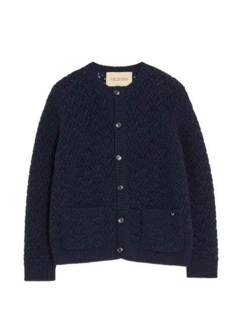 Valentino Garavani wool and cashmere cardigan with metallic V detail
