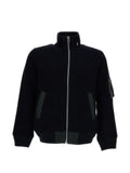 sacai ribbed-knit panelled cardigan