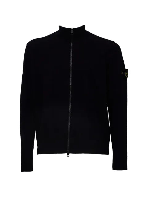Stone Island logo-patch zip-up sweater