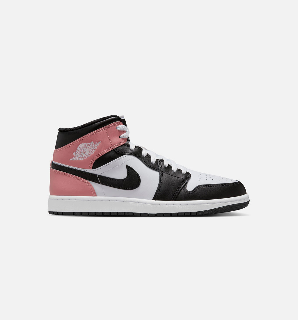 Air Jordan 1 Mid Men's Lifestyle Sneakers - White/Rust Pink/Black