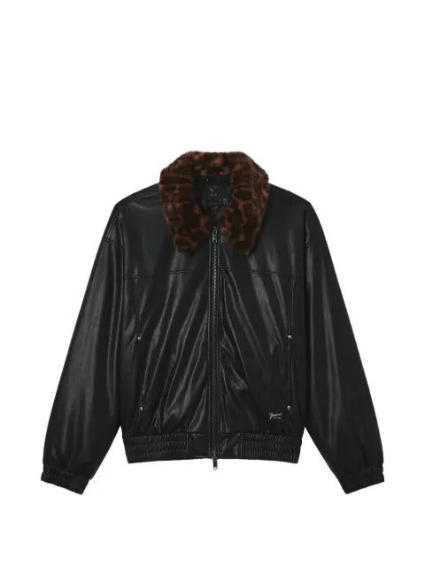 FIVE CM leopard-print-collar jacket