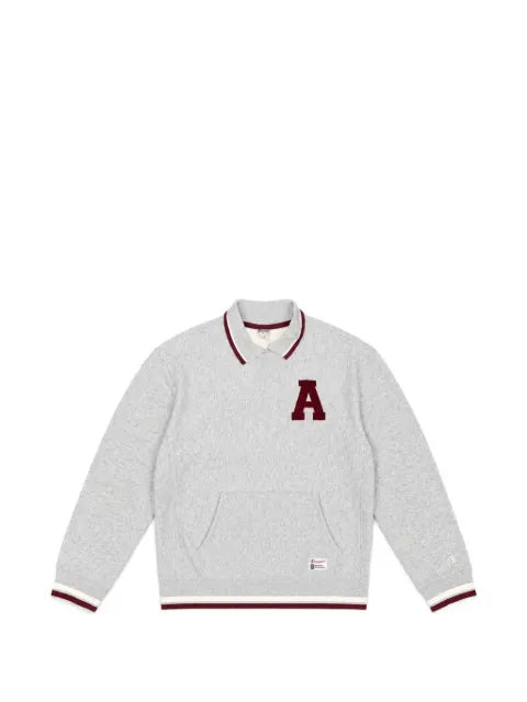 Champion polo-collar logo-patch sweatshirt