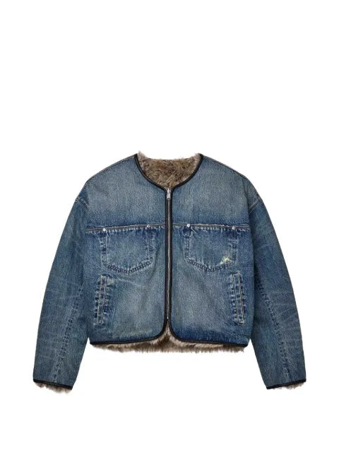 Purple Brand reversible faux-fur denim jacket