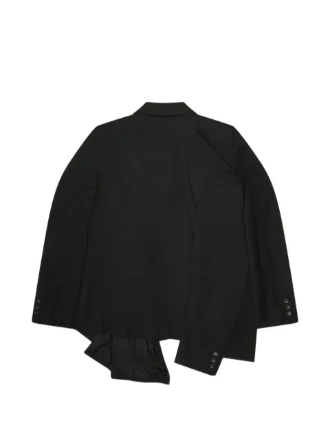 Black Comme Des Garçons deconstructed asymmetric jacket