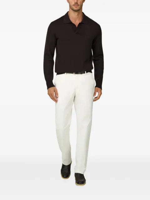 Boggi Milano knitted polo shirt in extrafine merino-wool