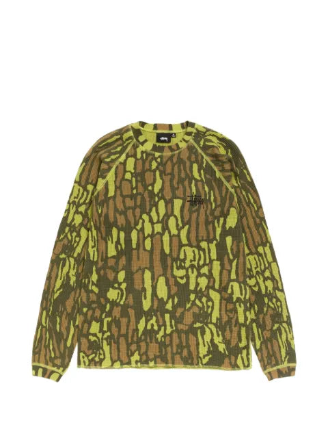 Stüssy camouflage-print waffle-knit sweater