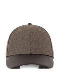 Manière De Voir Ellis baseball cap in Taupe with leather brim