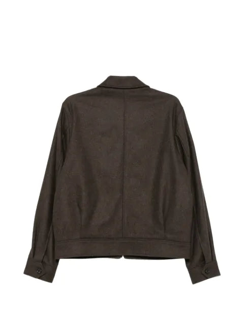 Paul Smith brown wool-blend cropped patch-pocket jacket