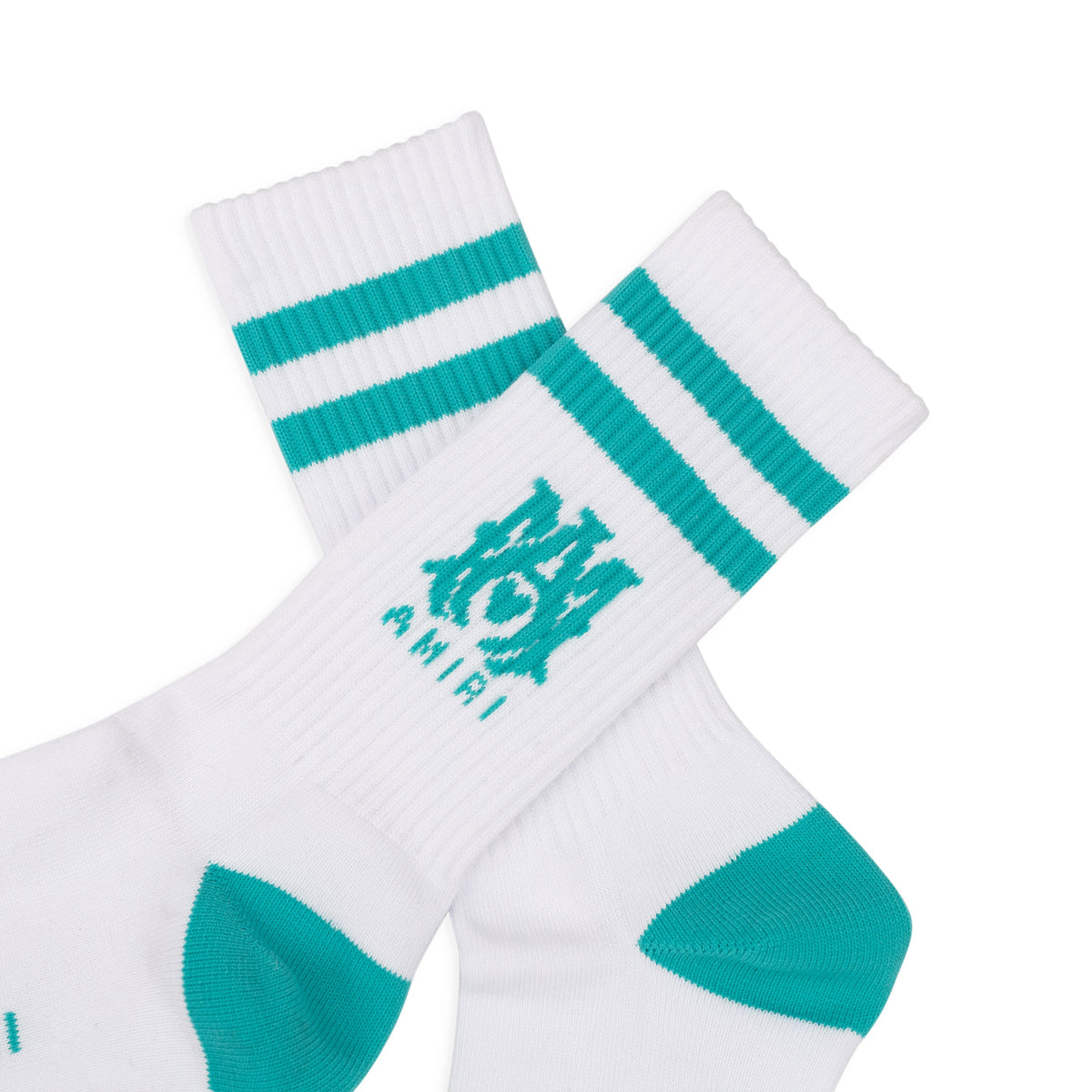 White/Aqua MA Logo Tube Socks