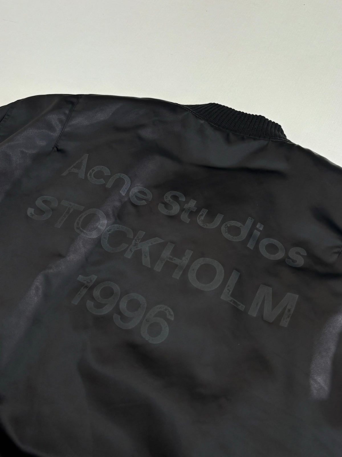 Acne Studios Ribbed Collar Zip‑Up Oversized Bomber Jacket