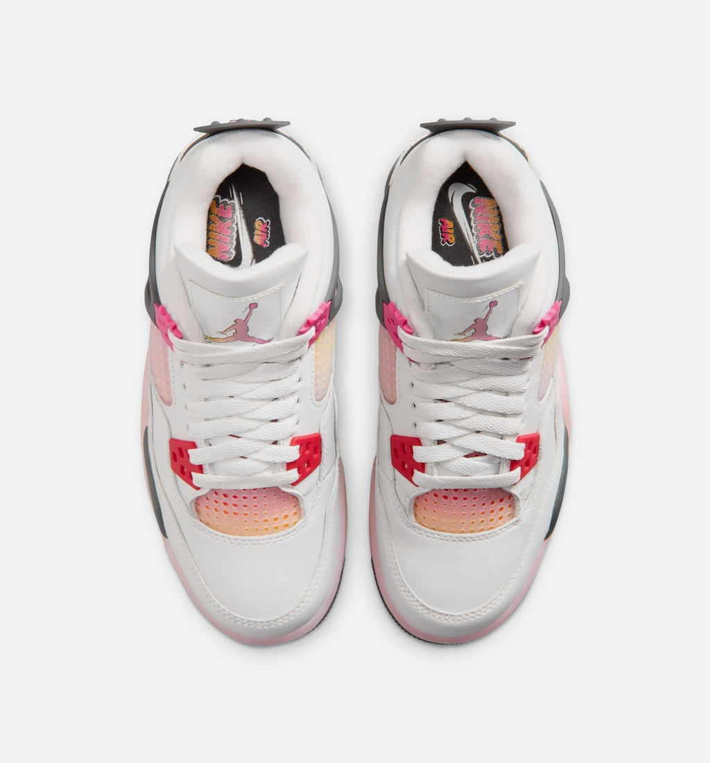 Air Jordan 4 Retro Comic | Grade School Lifestyle Shoe | Sail/Fierce Pink/Smoke Grey