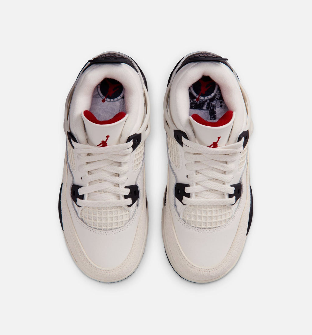 Air Jordan 4 Retro Flight Club | Preschool Lifestyle Shoe | Sail/Black/University Red