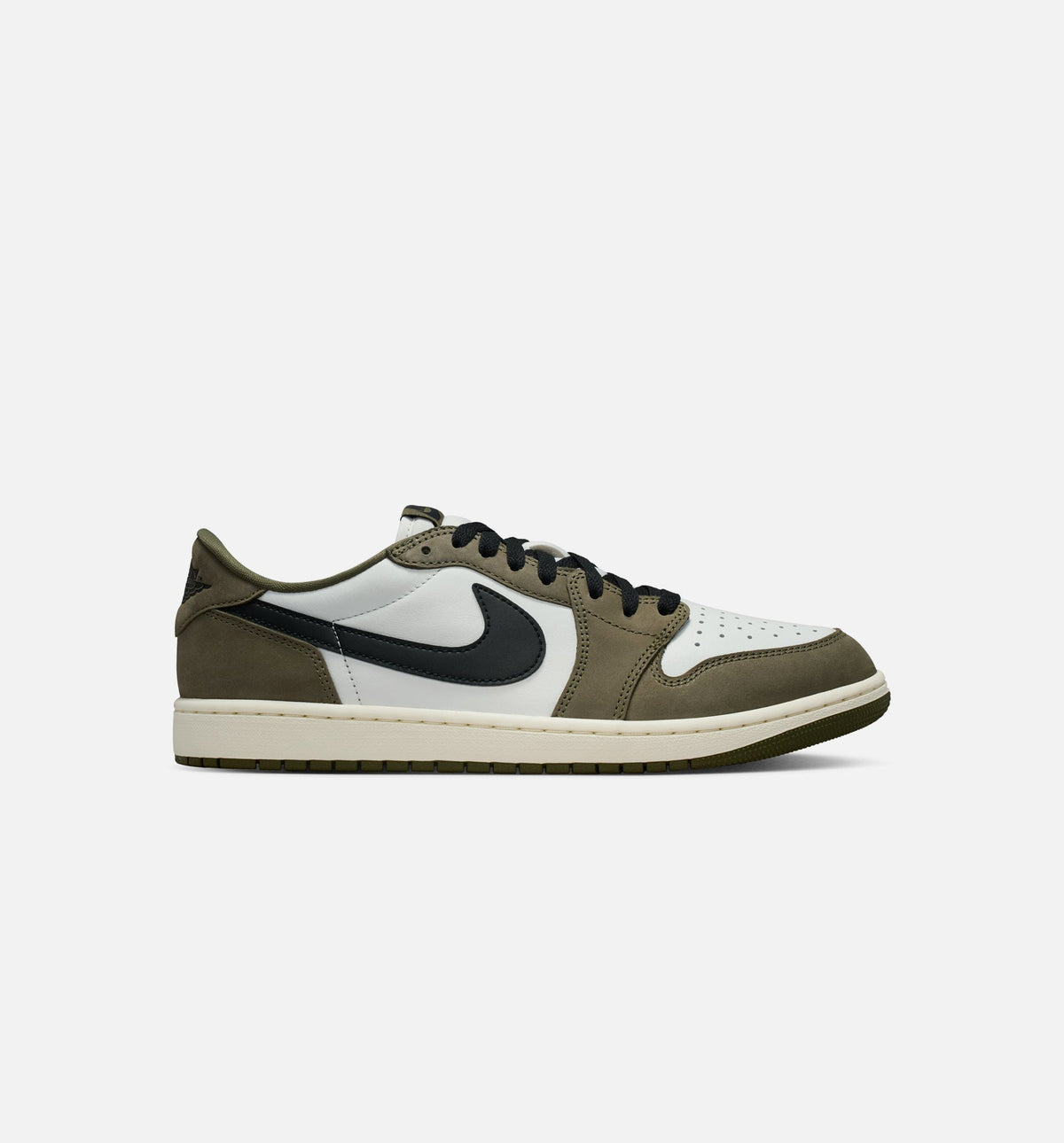 Air Jordan 1 Low Men's Lifestyle Sneakers - Sail/Hemp/Fire Red/College Grey