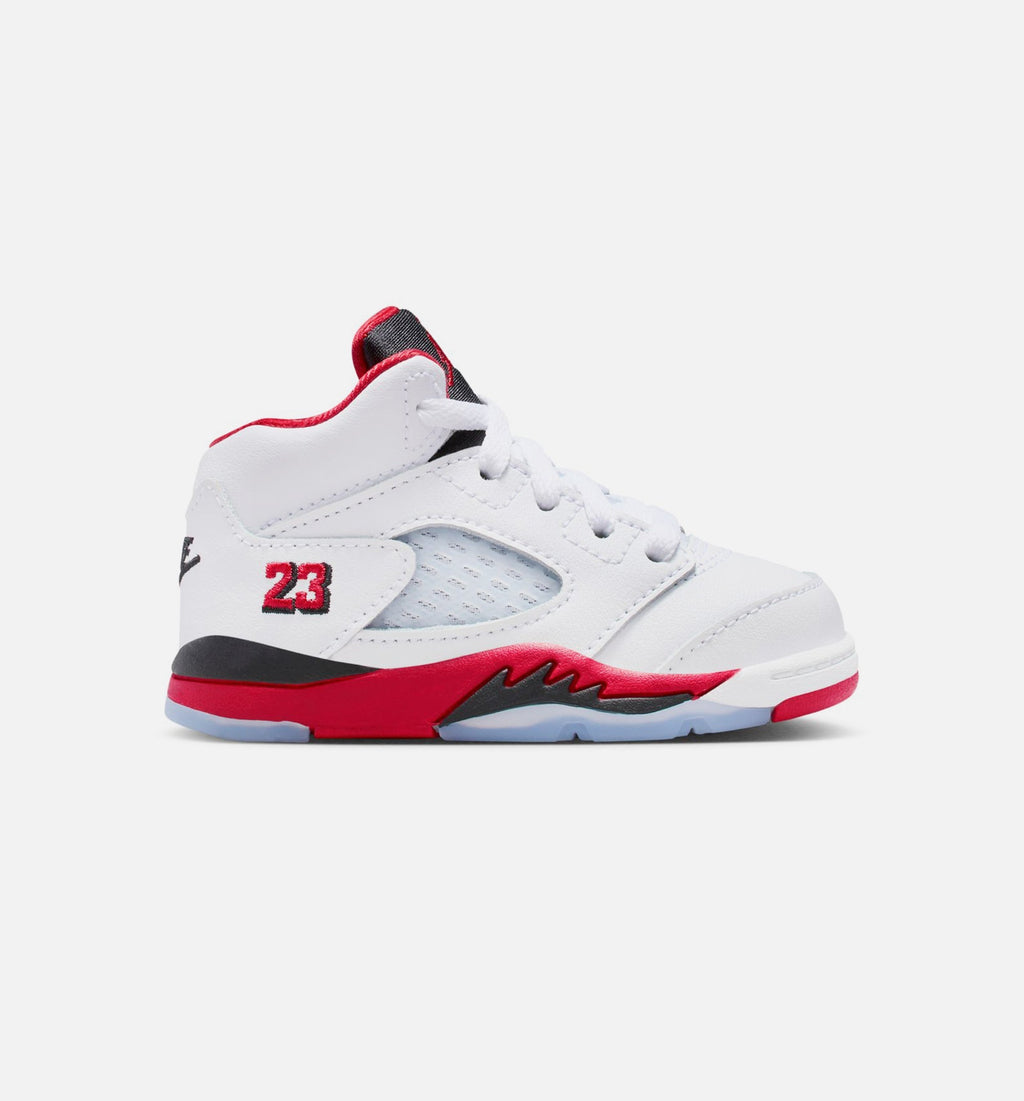 Air Jordan 5 Retro Fire Red Baby & Toddler Sneakers - Fire Red / White