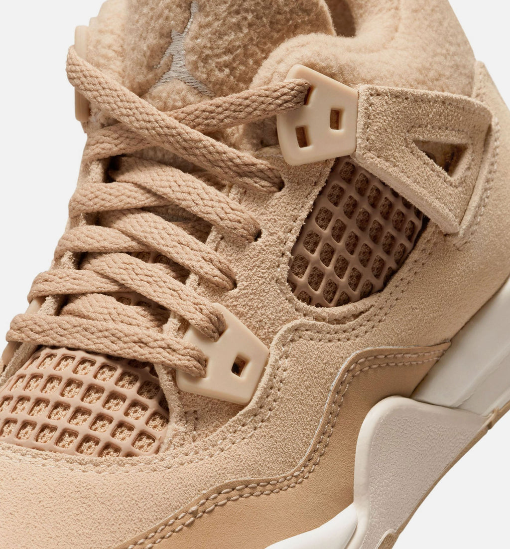 Air Jordan 4 Retro Cozy Girl | Preschool Lifestyle Shoe | Hemp/Light Orewood Brown