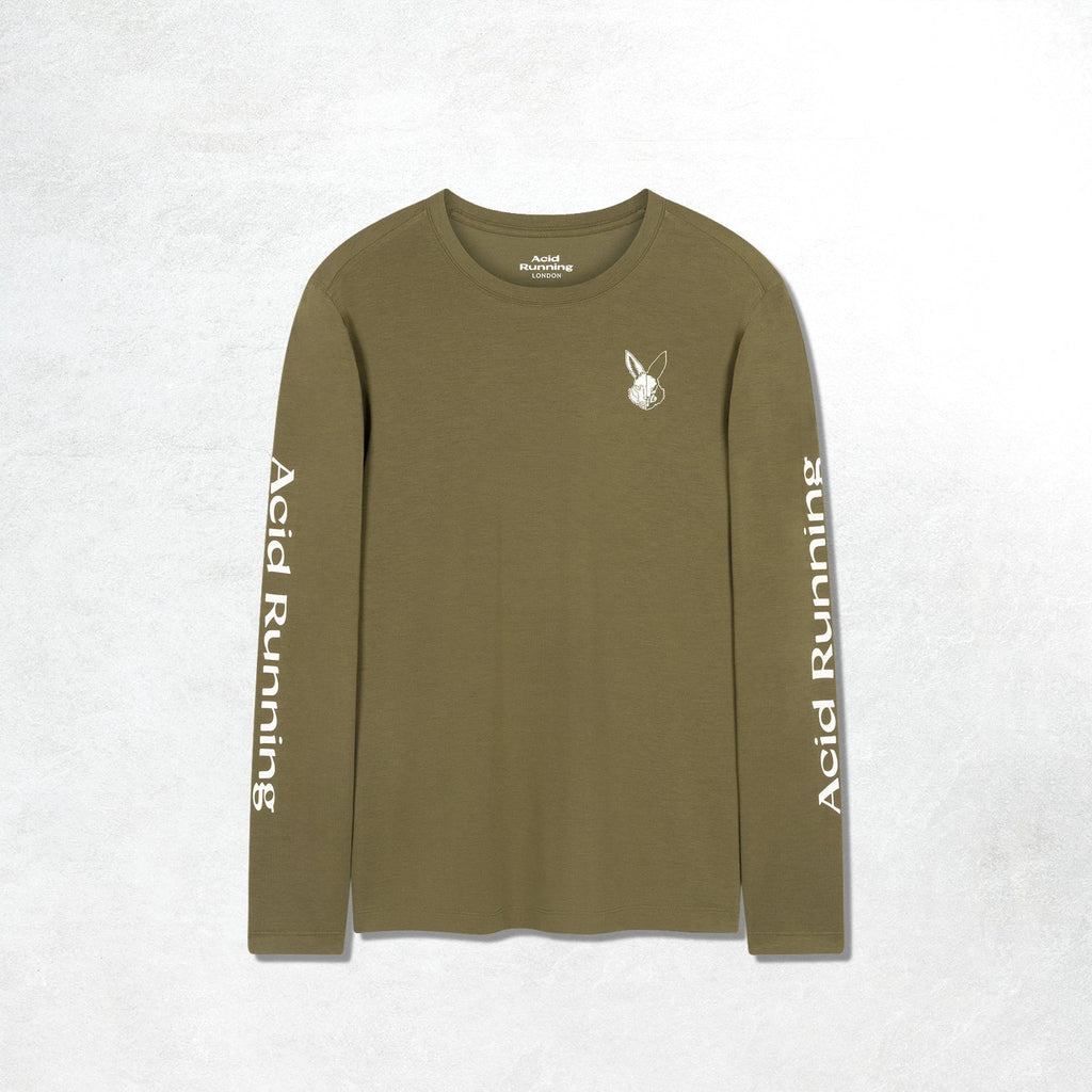 Acid Running Long Sleeve T-shirt: Dark Olive