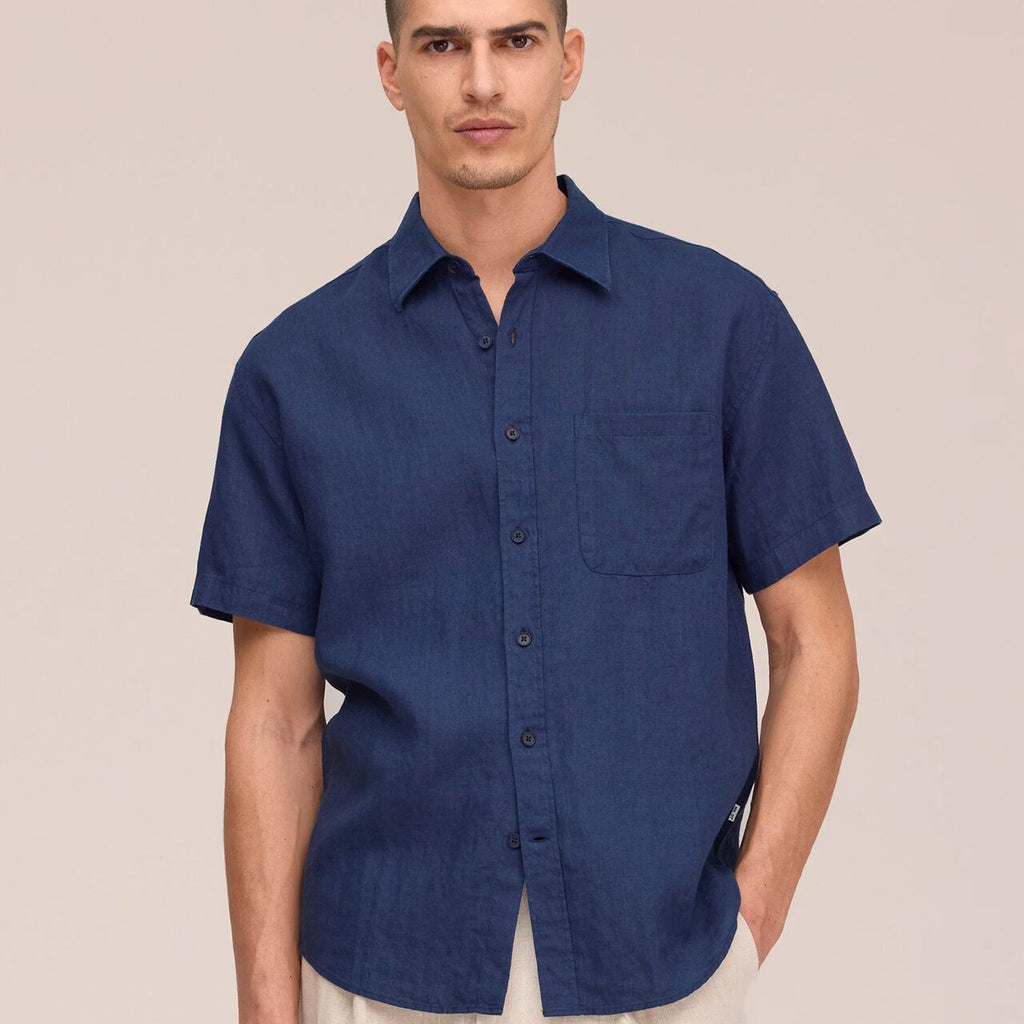 NN07 Deon SS Shirt: Navy Blue