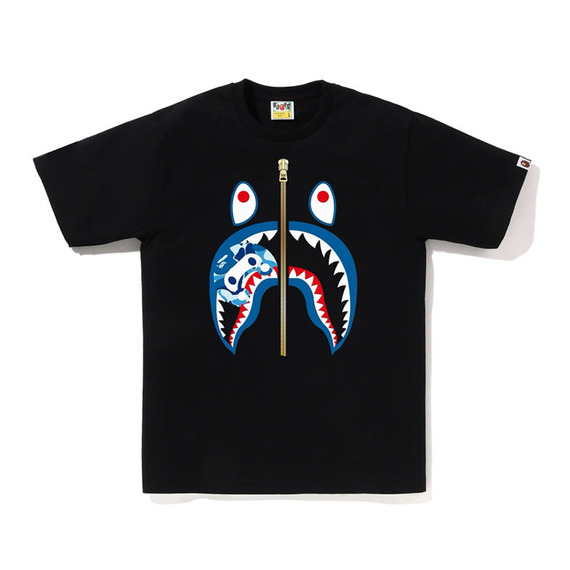 BAPE Ape Head Shark Print Unisex Casual T-Shirt