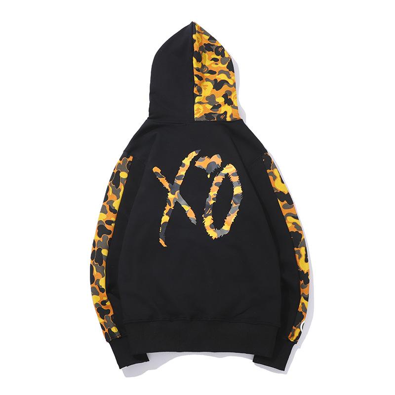 Bathing Ape Jacket Autumn and Winter Men's and Women's Casual XO Printed Thin Sweater Baggy Coat