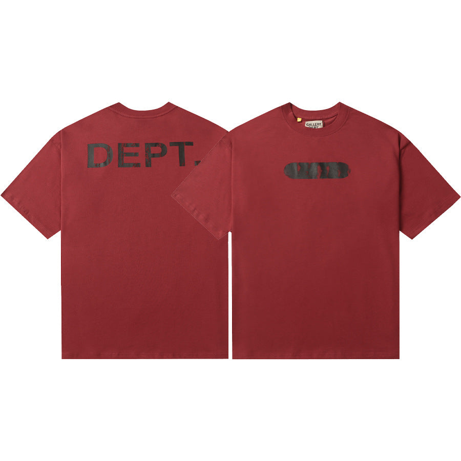 Gallery Dept T-Shirt Hand Painted Ink Splashing Alphabet Washed Retro Short Sleeve T-Shirt