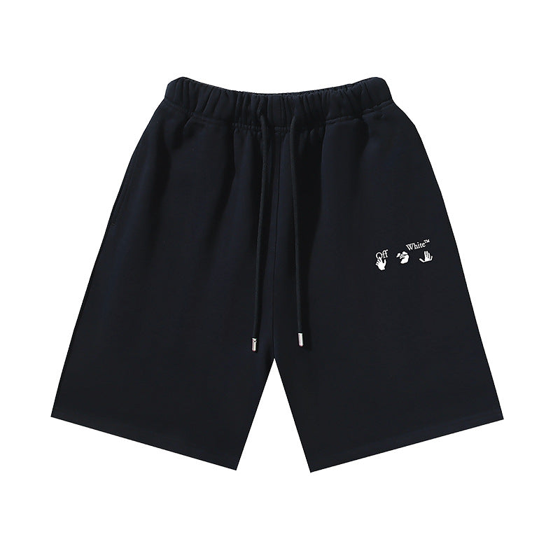 Off-White Hand and Letter Graphic Casual Shorts Unisex